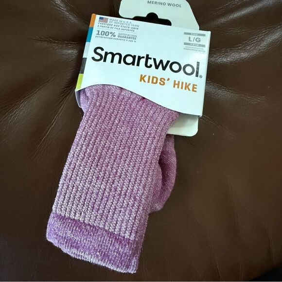 Smartwool Other - NWT Kids Smartwool Hike Merino Wool Crew Socks Large 5 - 7.5 Lavender NEW